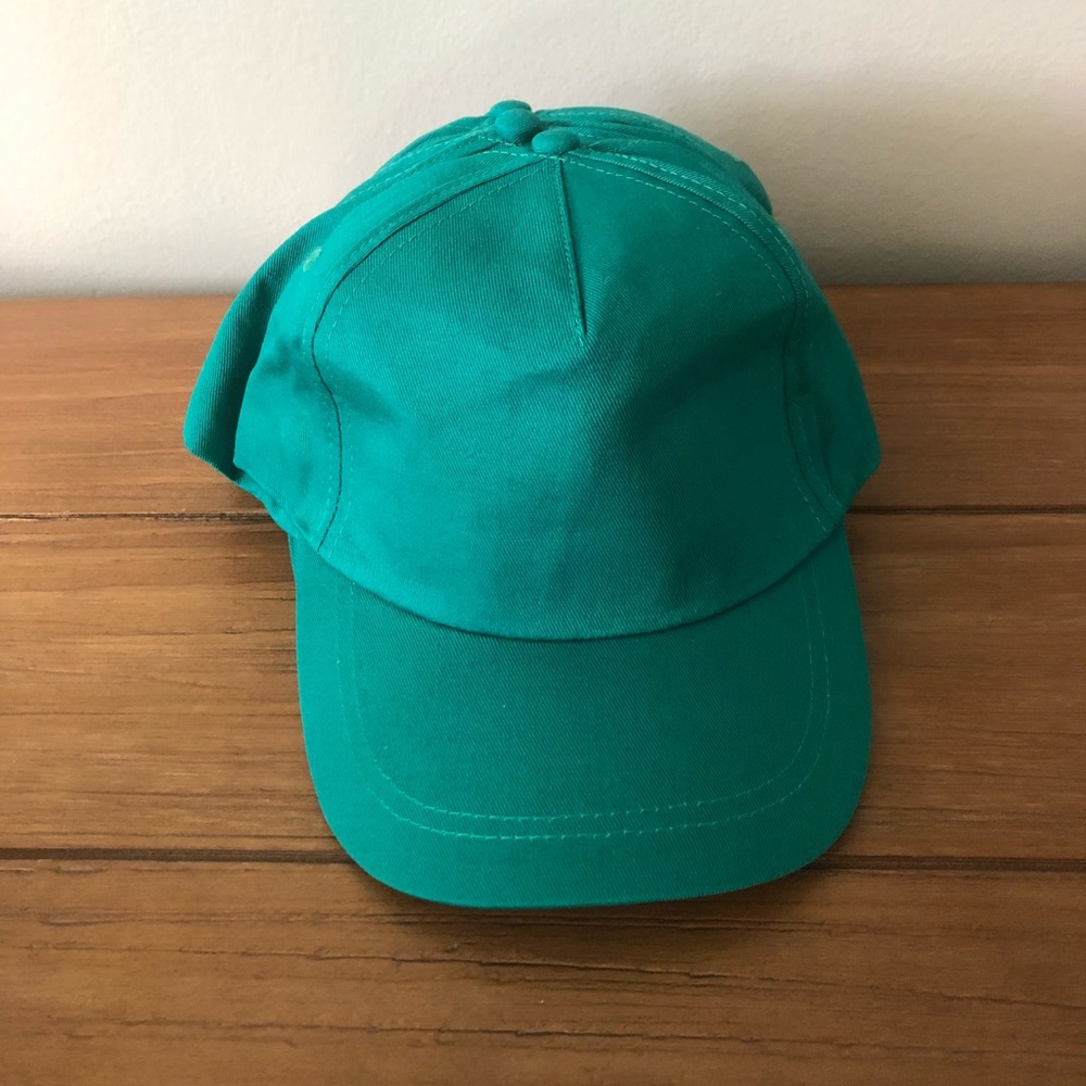 (5) Solid Green Baseball caps